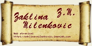 Žaklina Milenković vizit kartica